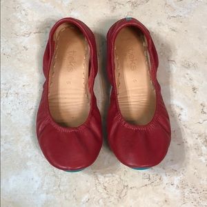 Cardinal red Tieks ballet flats